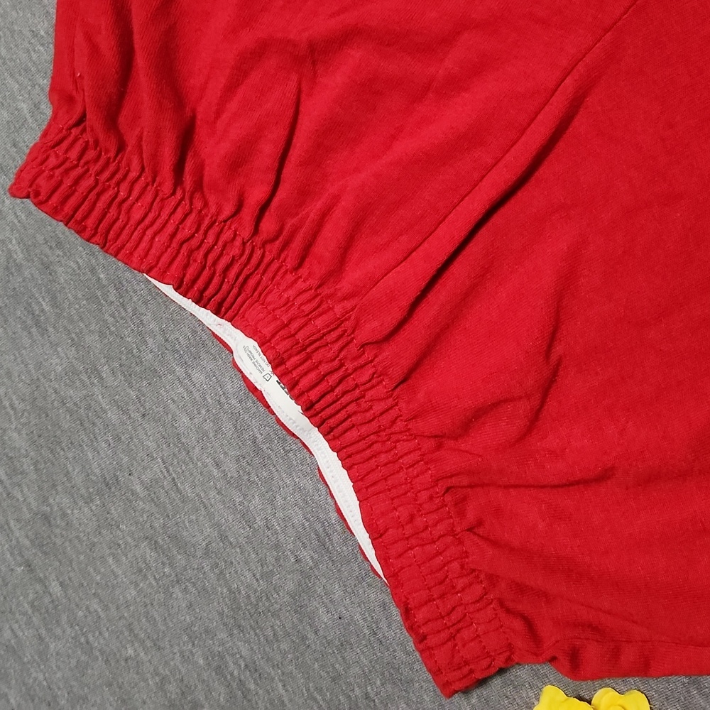 Y2K Red SOFFE Cotton Athleisure Athletic Sportswear Activewear Cheer Shorts - Picture 6 of 9